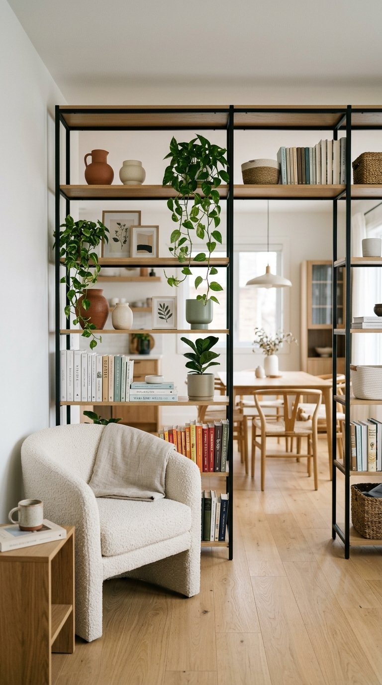 Use a Bookshelf as a Room Divider