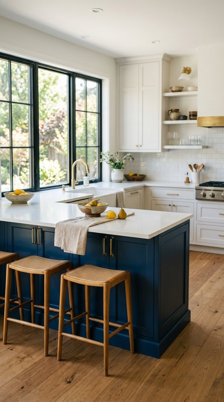 Use a Contrasting Colour on the Peninsula Cabinets