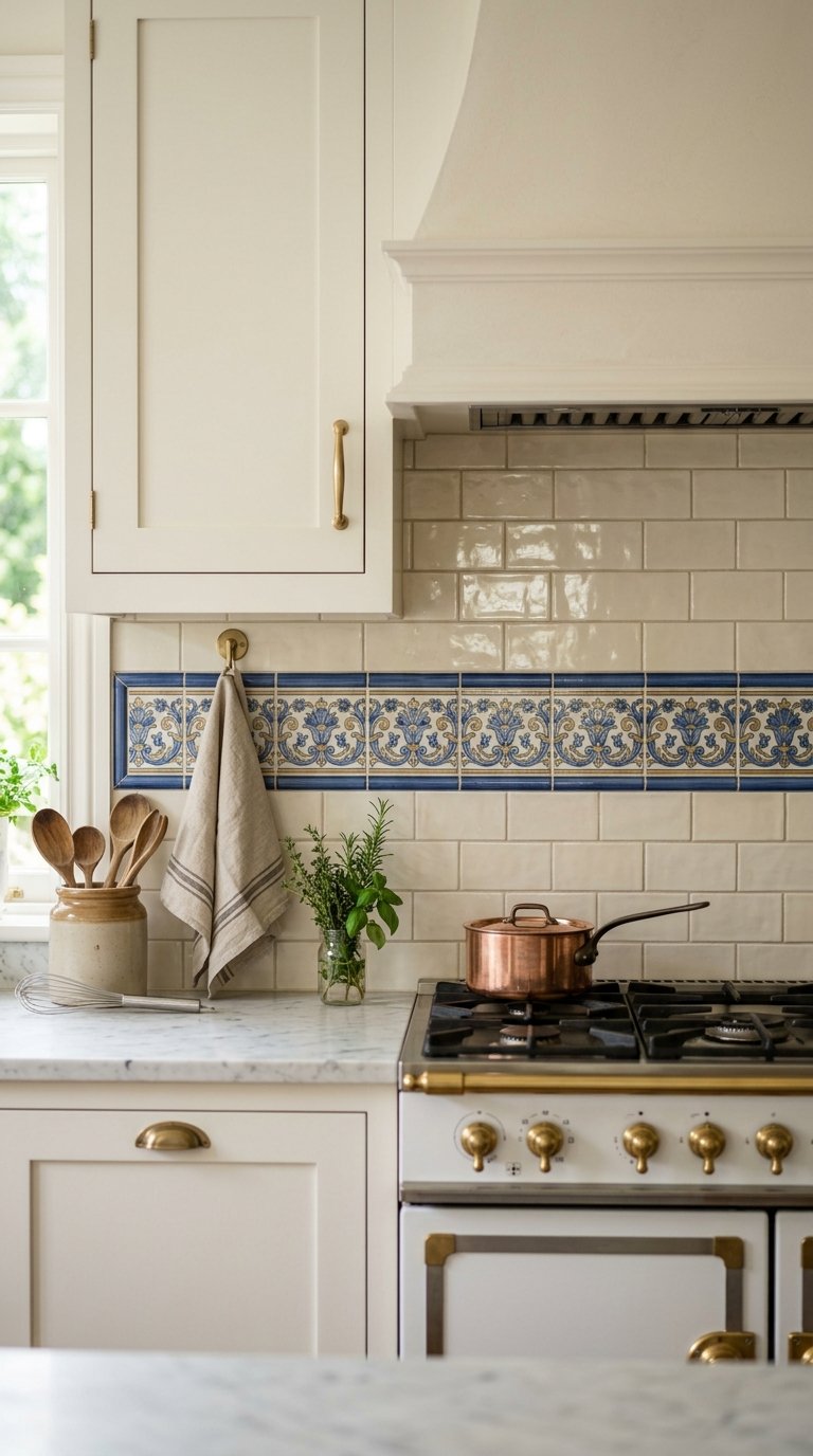Use a Decorative Border Tile to Frame the Backsplash