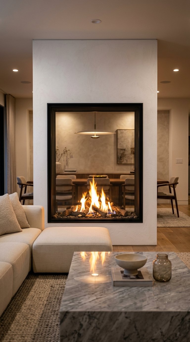 Use a Fireplace as the Central Partition