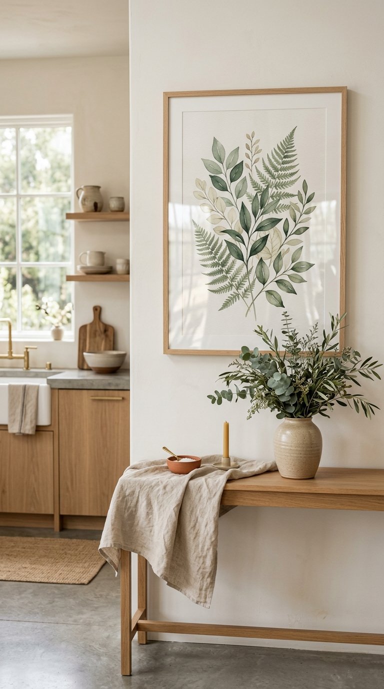 Use a Large-Scale Botanical Print as a Focal Point