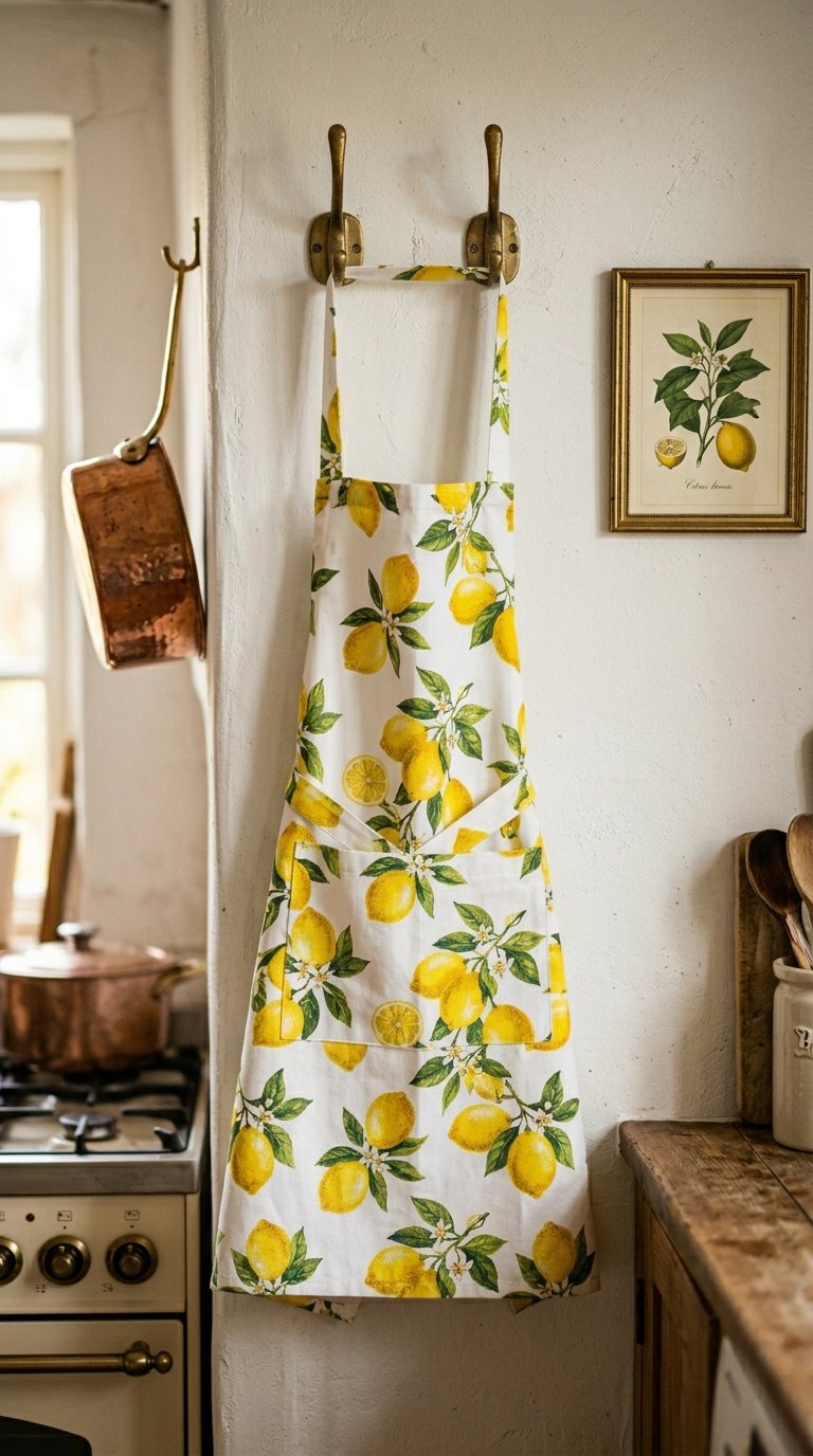 Use a Lemon-Print Apron as Wall Decor