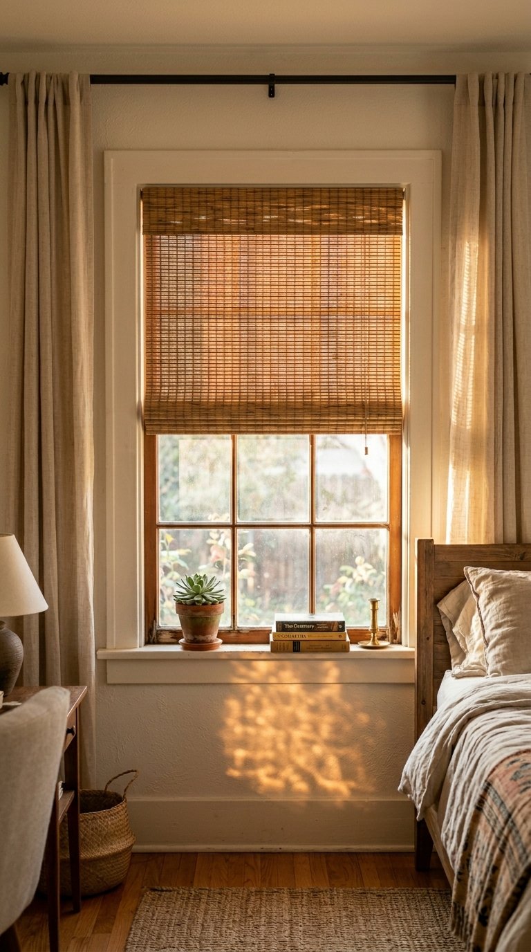Use a Natural Fiber Roman Shade on the Windows