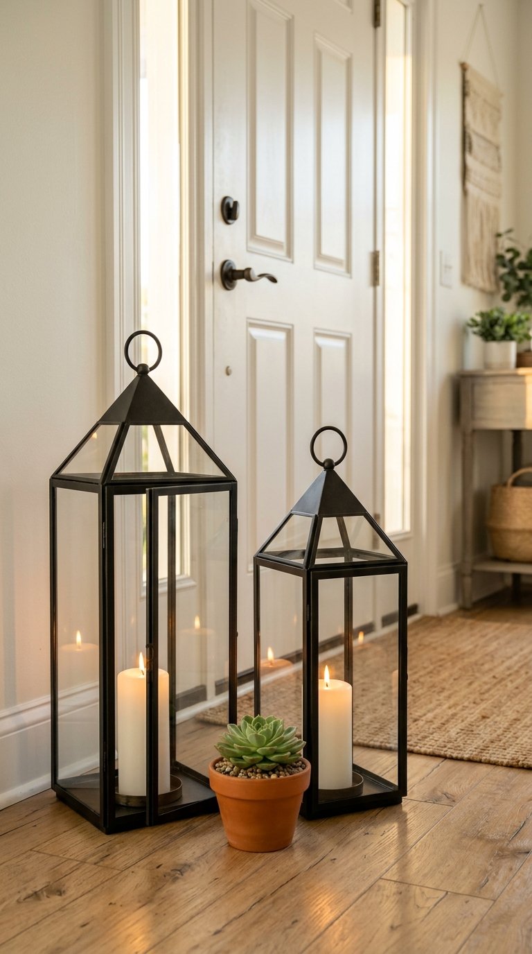 Use a Tall Lantern as a Floor Accent