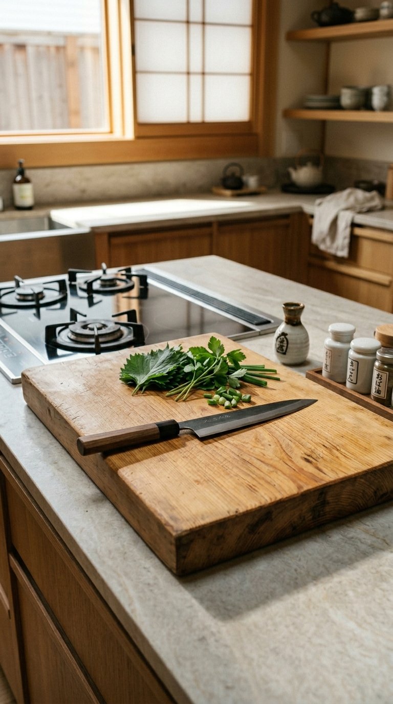 Use a Timber Cutting Board as a Counter Feature