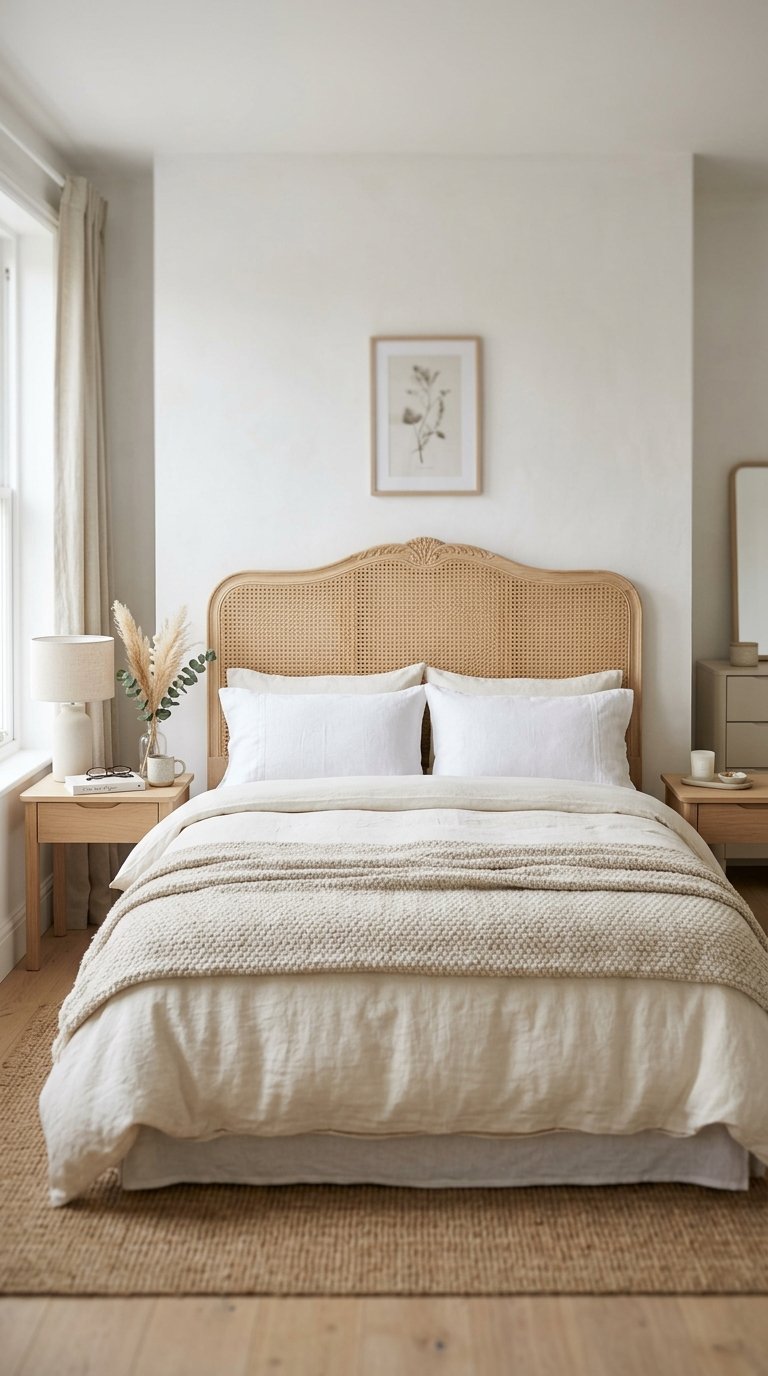 Use a White or Natural Wood Headboard