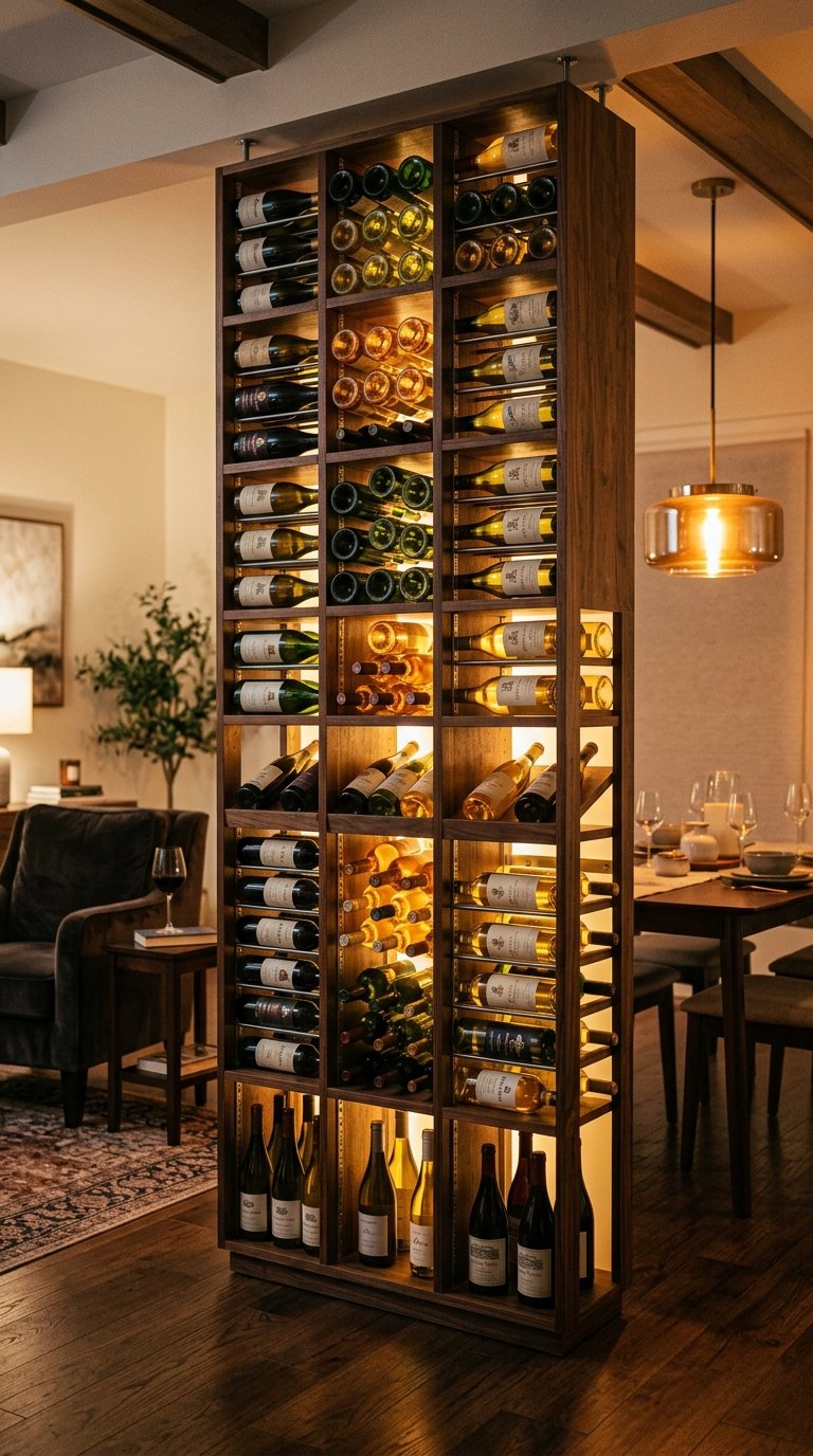 Use a Wine Rack as a Functional Partition