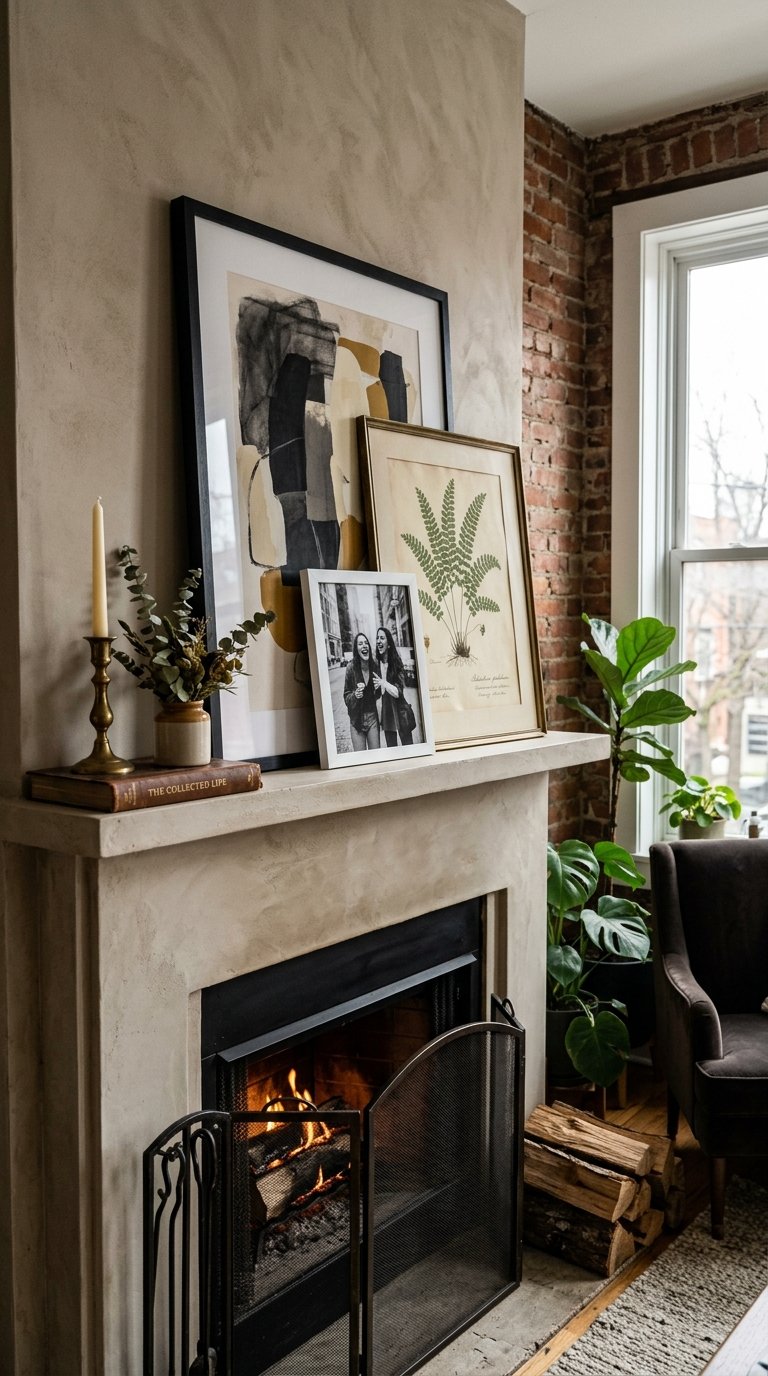 Use the Mantel as a Gallery Wall Anchor