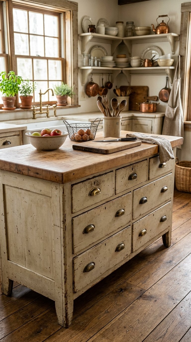 Vintage Dresser Converted to Kitchen Island
