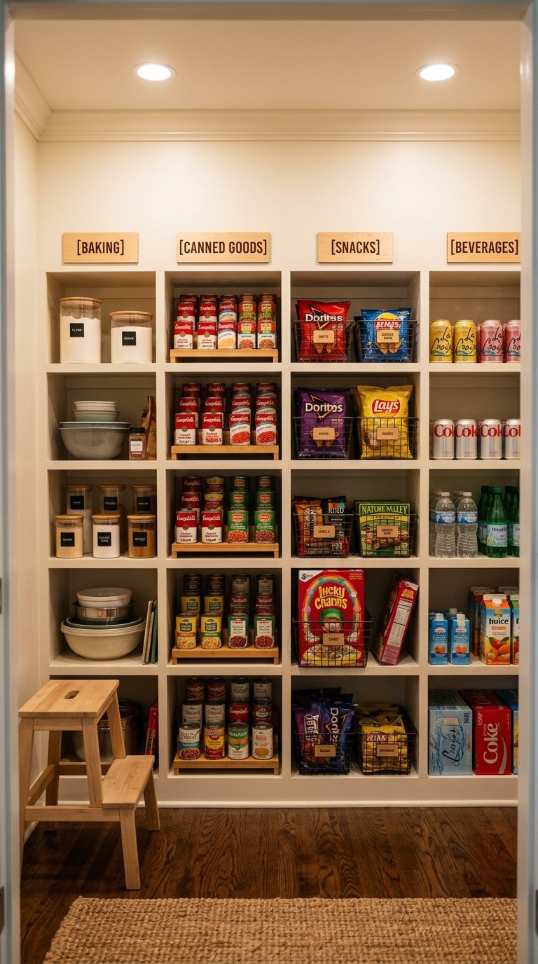 Walk-In Pantry With Zone Organization
