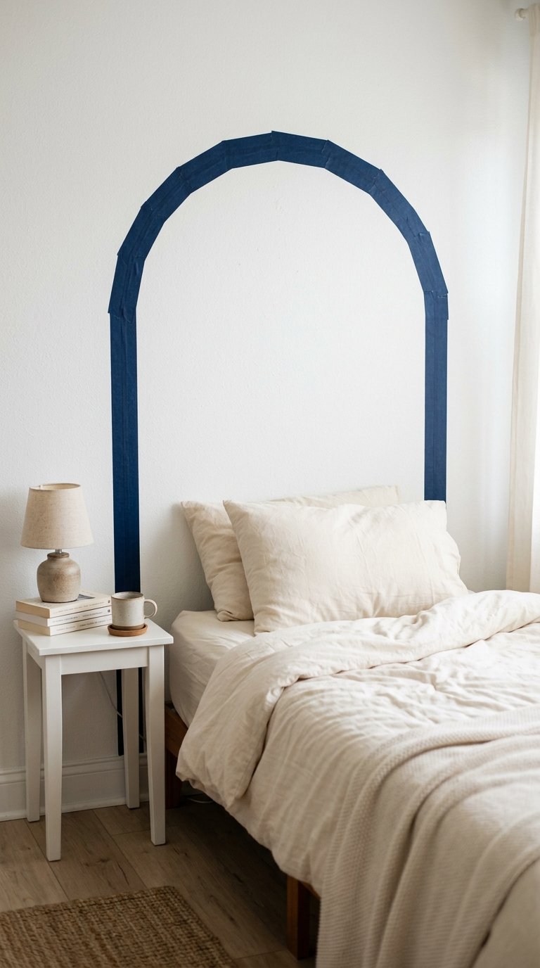 Washi Tape Wall Design Above the Bed