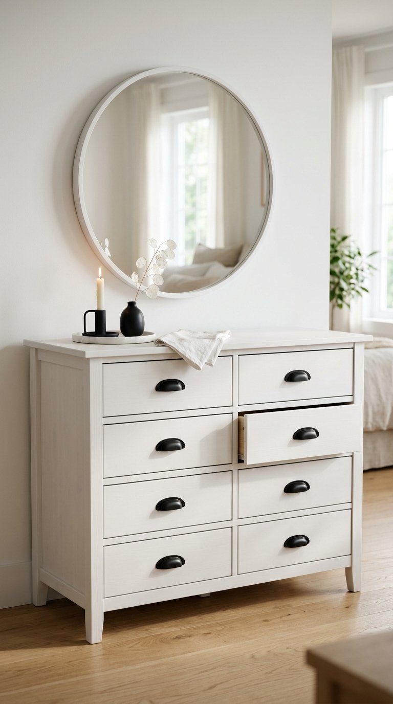 White Bedroom Furniture With Black Hardware