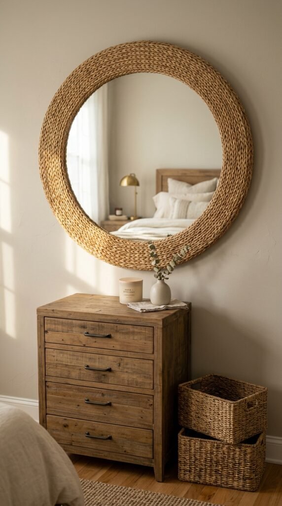 Wicker and Rattan Accent Pieces for an Organic Layer