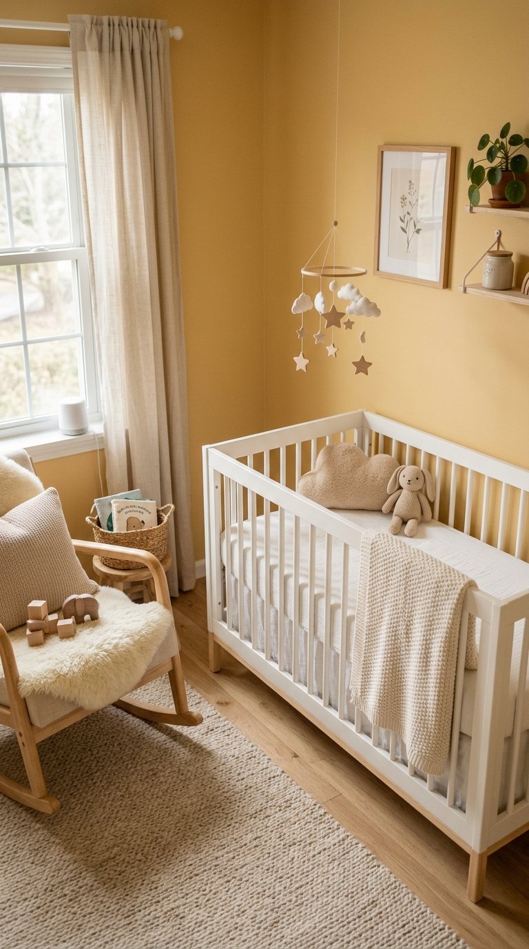 Winnie the Pooh Nursery or Toddler Bedroom With Honey Yellow and Soft White