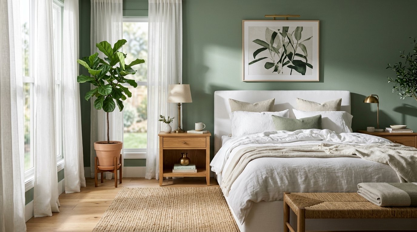 green and white bedroom ideas