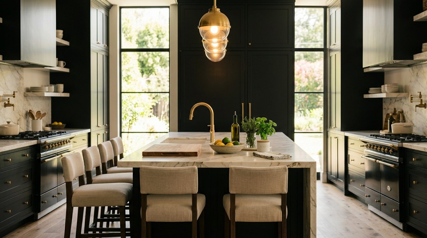 kitchens with black cabinets