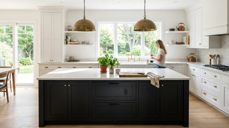 sleek black kitchen island ideas