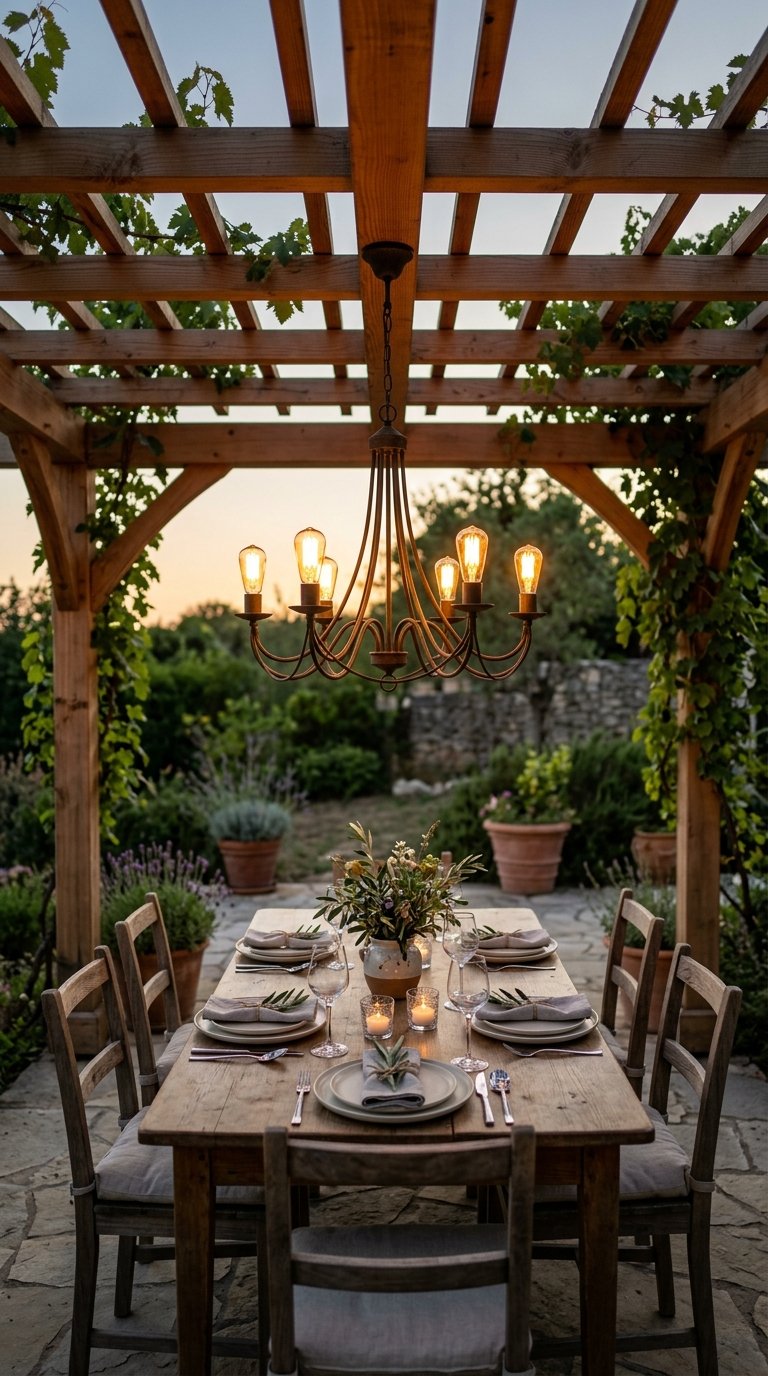 A Chandelier for Your Pergola