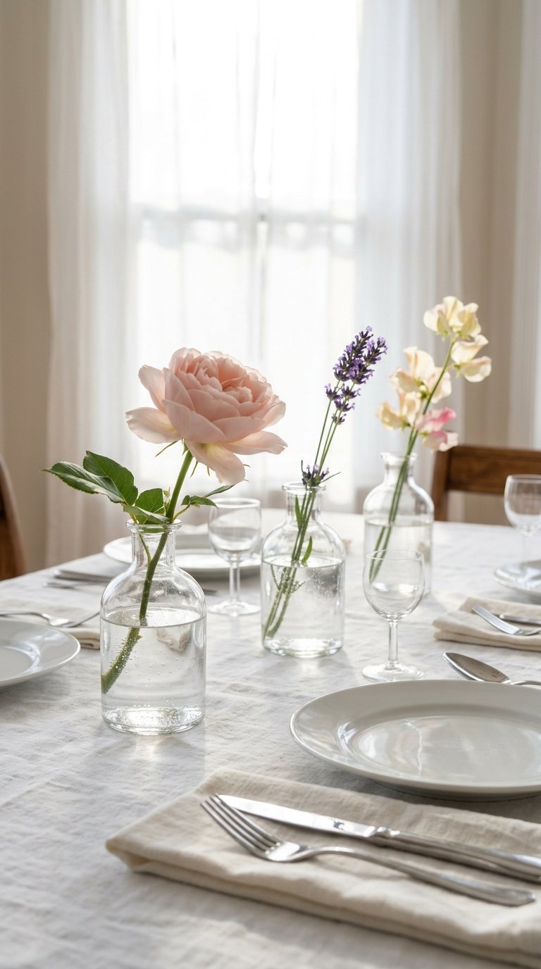 Add Individual Bud Vases at Each Place Setting