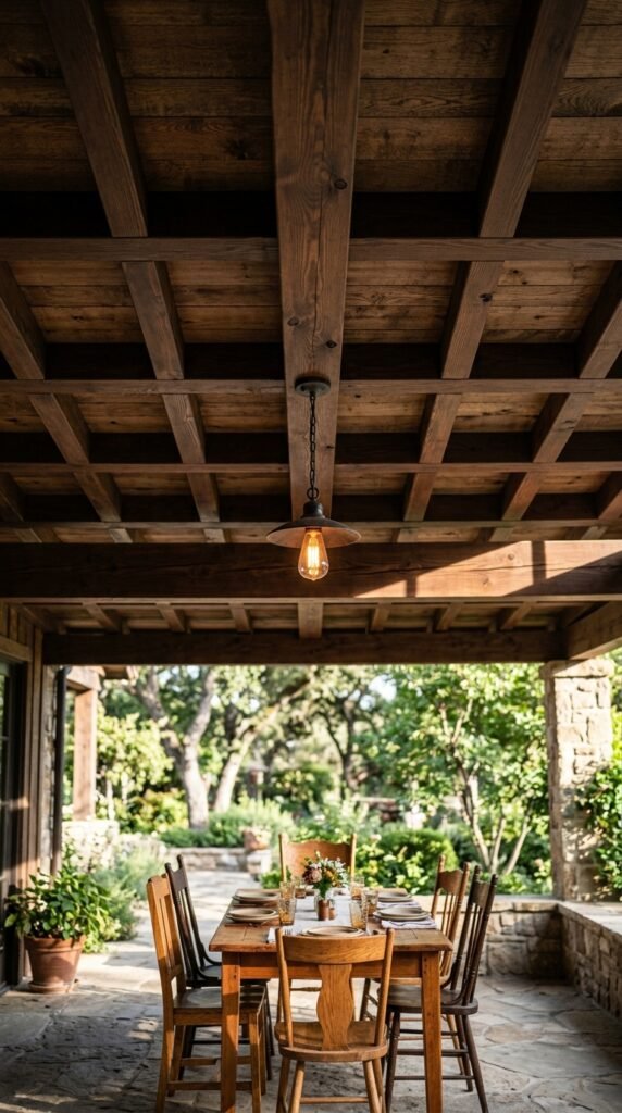 Rustic Wood Beam Ceiling Accents