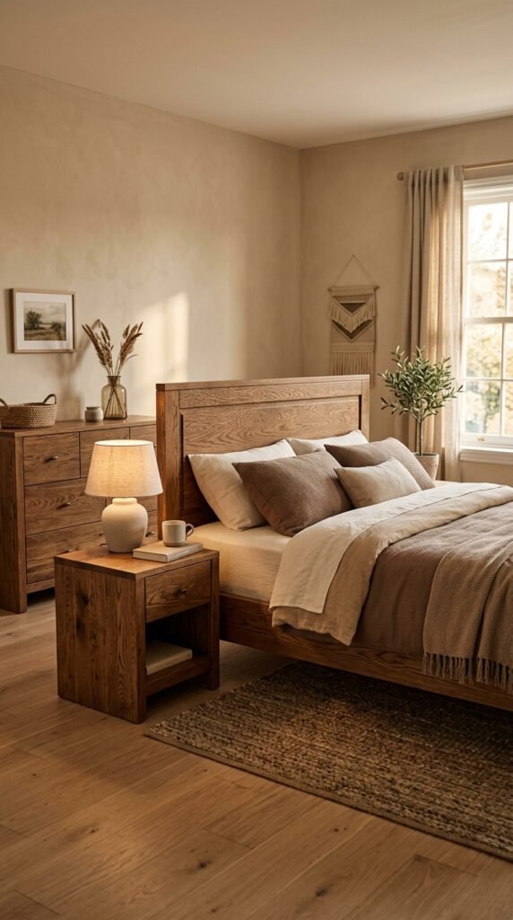 Add Warm Wood Furniture for Grounding