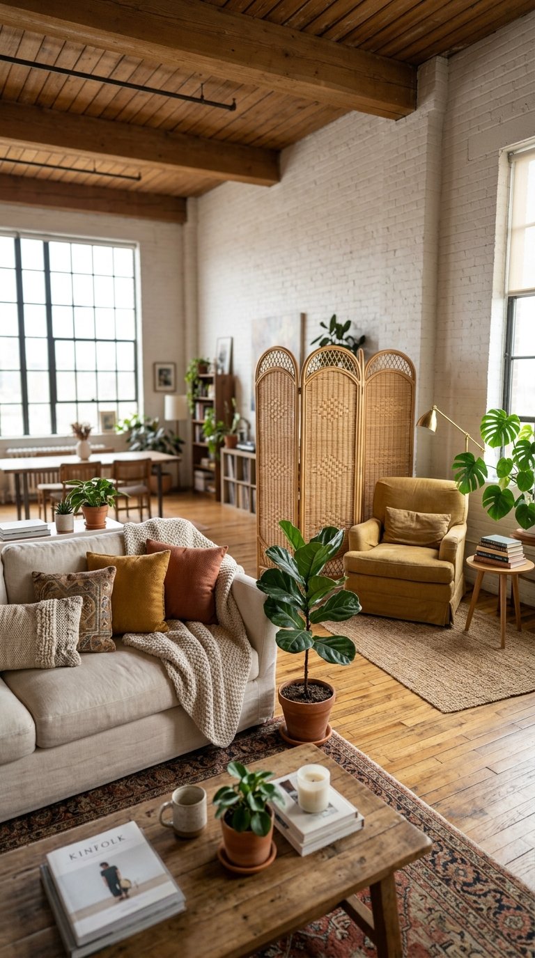 Add a Bamboo or Rattan Room Divider