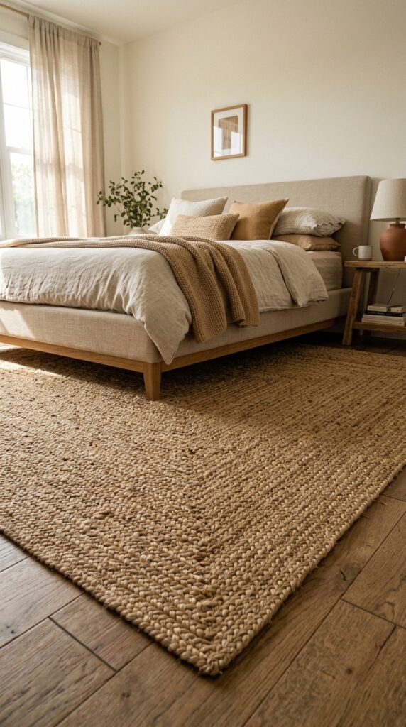 Add a Jute or Wool Rug for Tactile Warmth