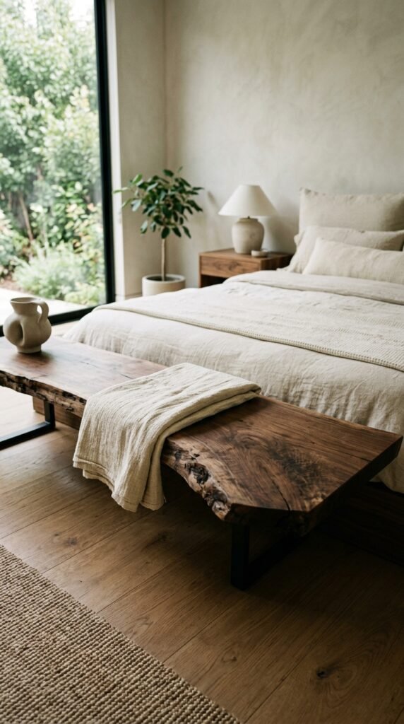 Add a Low Bench Made From a Single Slab of Wood