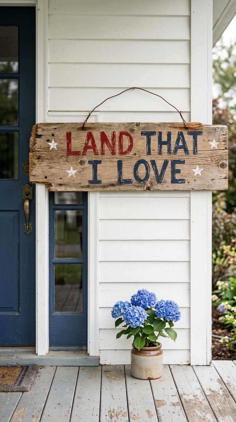 Americana-Themed Porch Sign or Wood Plank Display