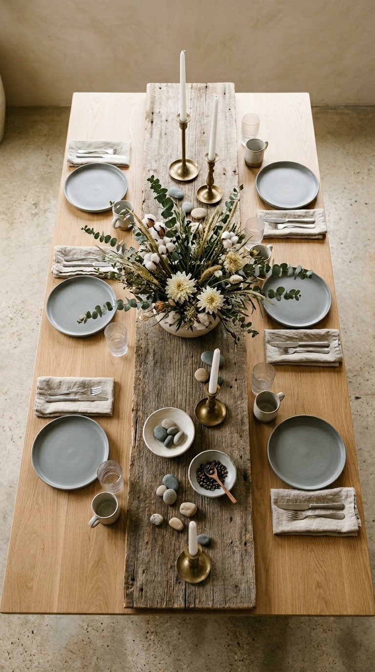 Anchor Your Centerpiece With a Long Wooden Board or Tray