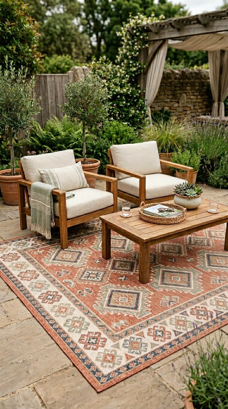 Anchor the Space With an Outdoor Rug