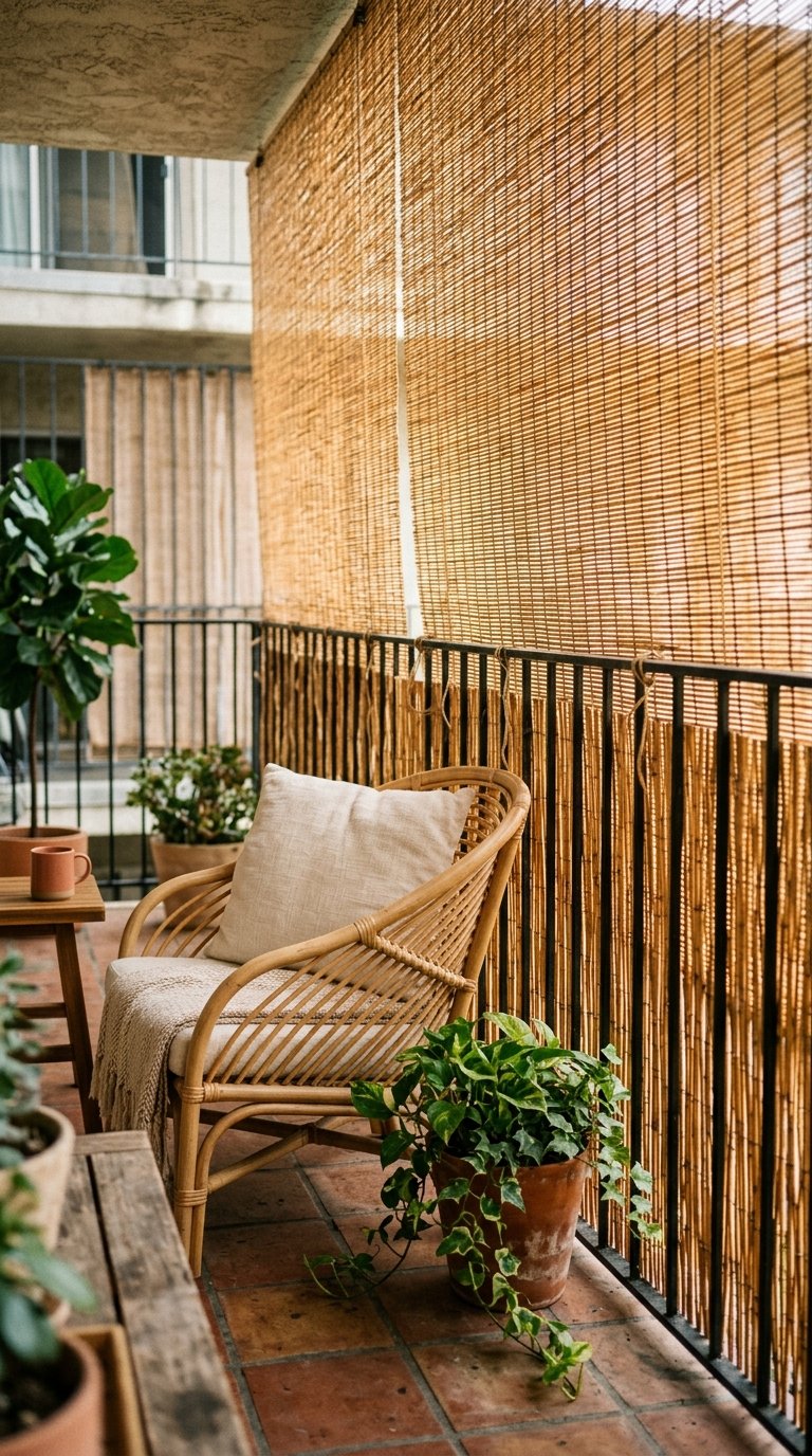 Bamboo or Rattan Privacy Screen