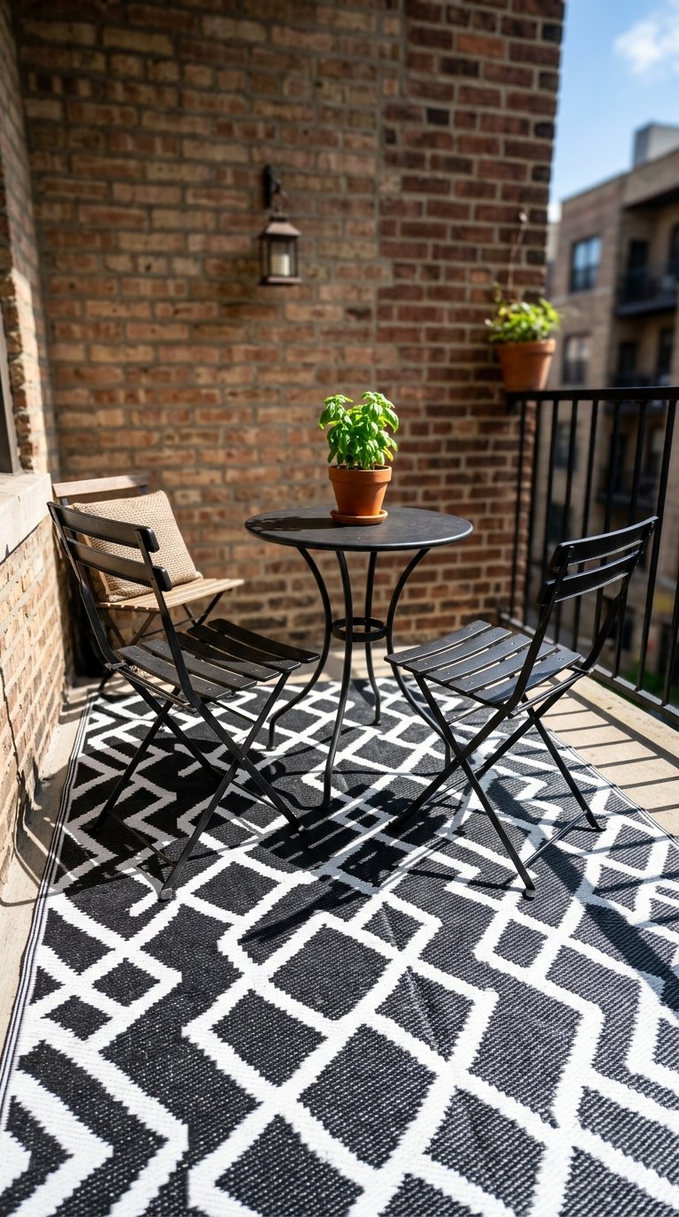 Bold Pattern to Anchor a Small Patio