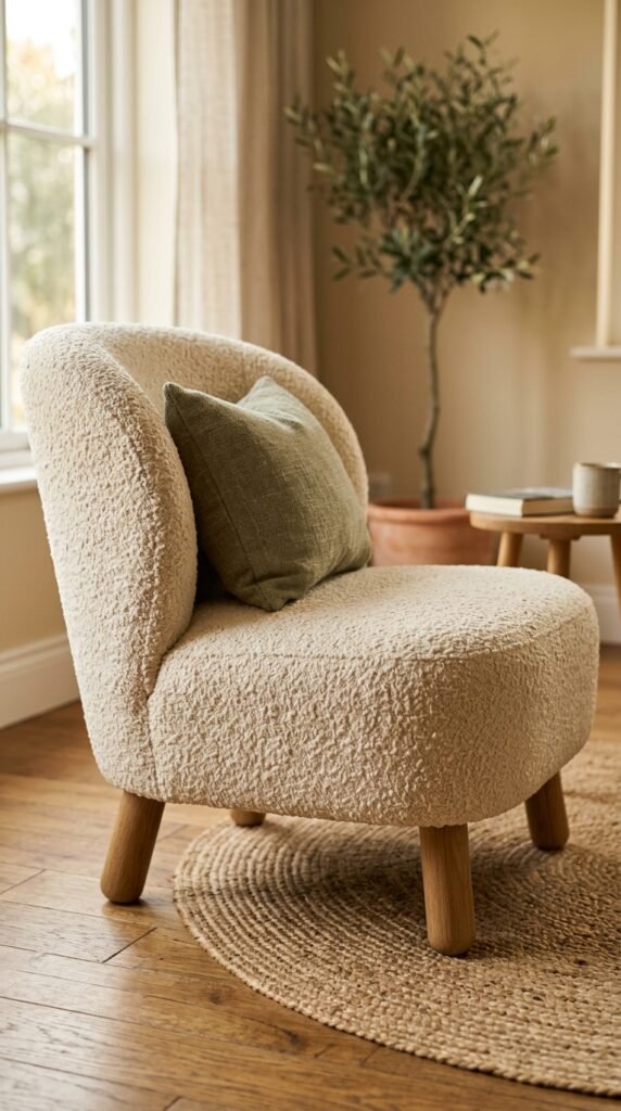 Boucle or Performance Linen for Accent Chairs