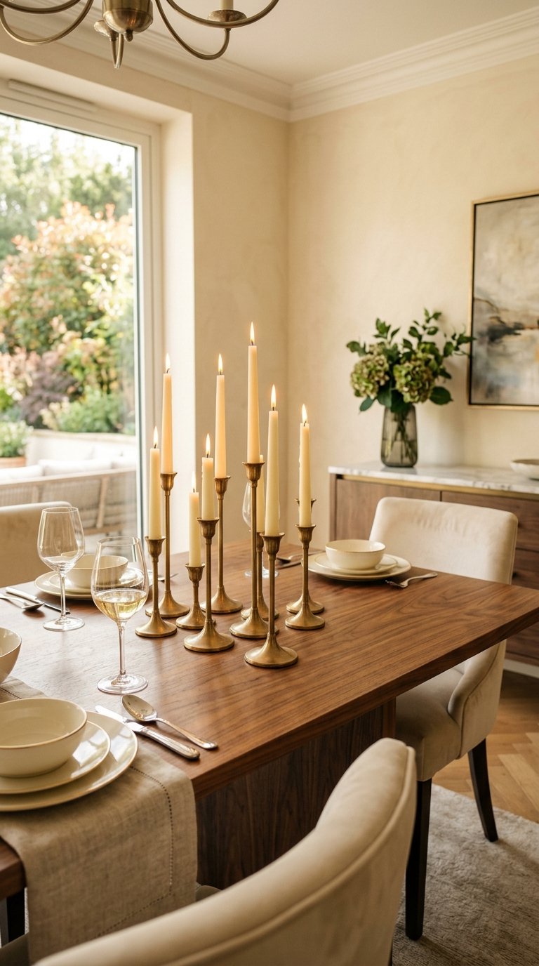 Brass or Gold Candlestick Cluster