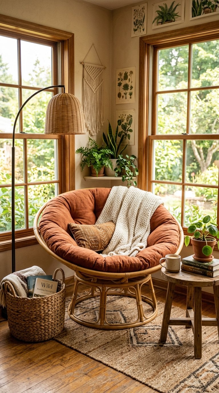 Bring in a Papasan Chair for Relaxed Seating