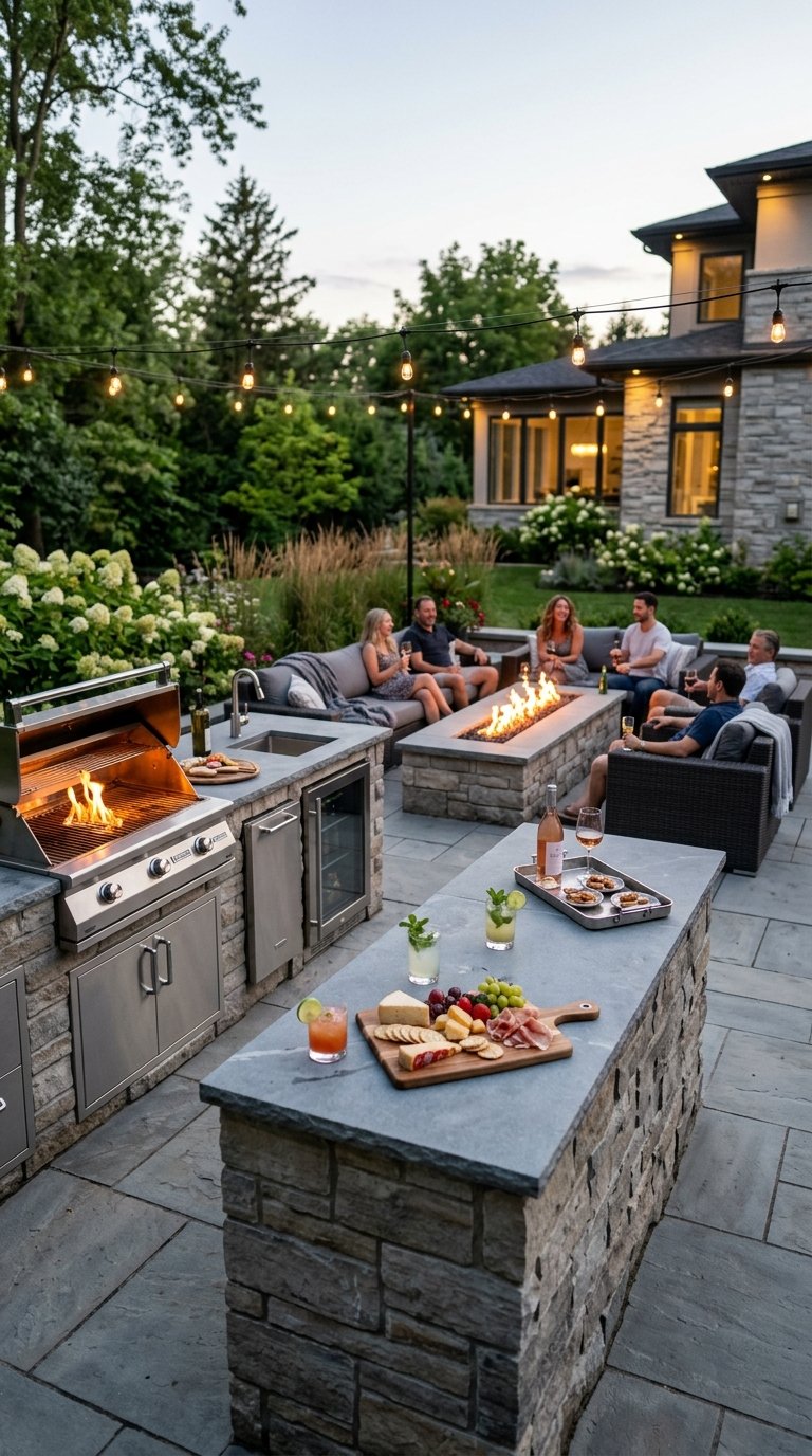 Build a Fire Pit Into an Outdoor Kitchen Design