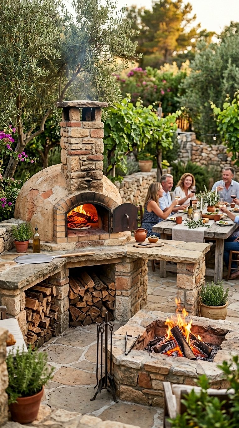 Build a Fire Pit With a Pizza Oven Combination