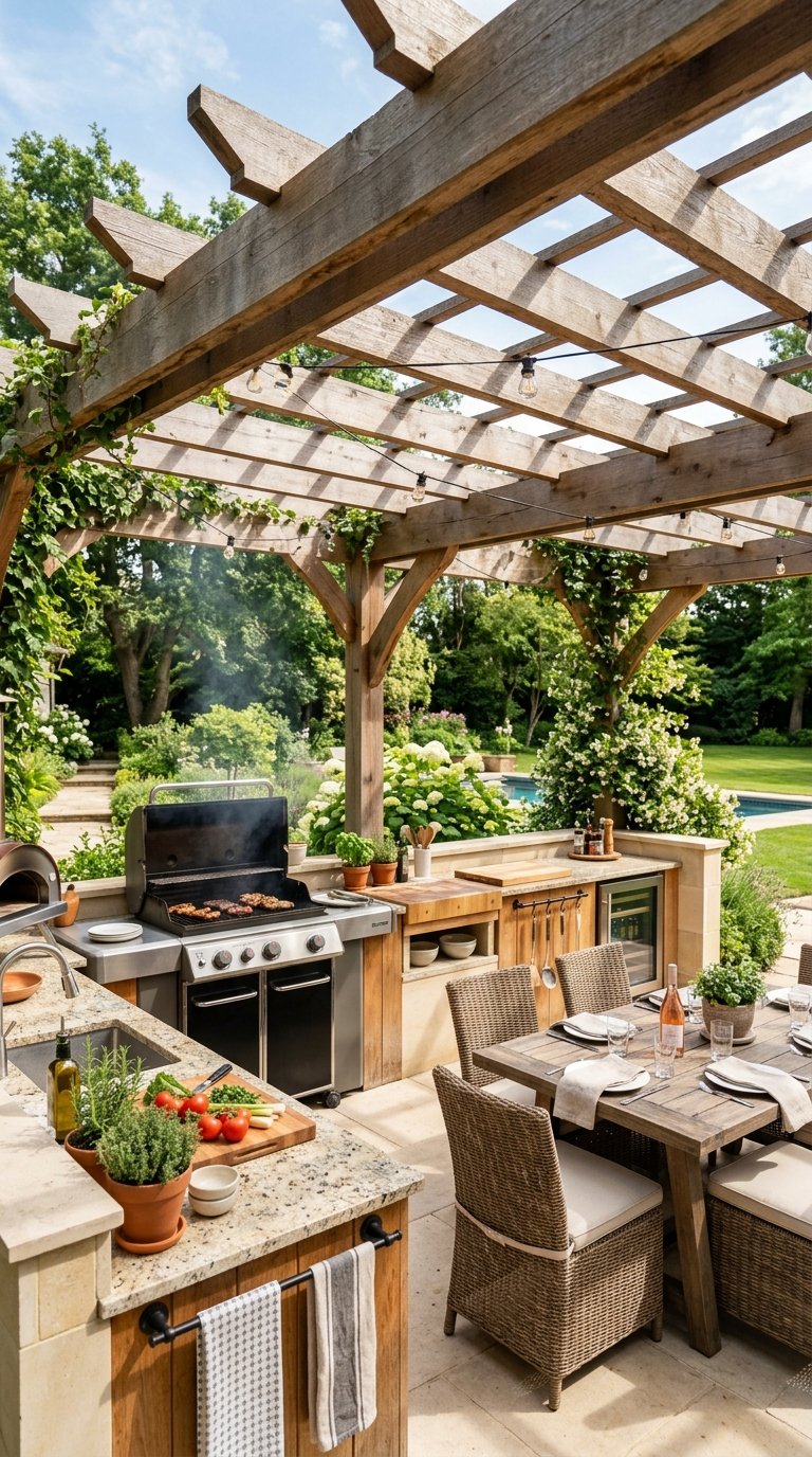 Build an Outdoor Kitchen Under a Pergola