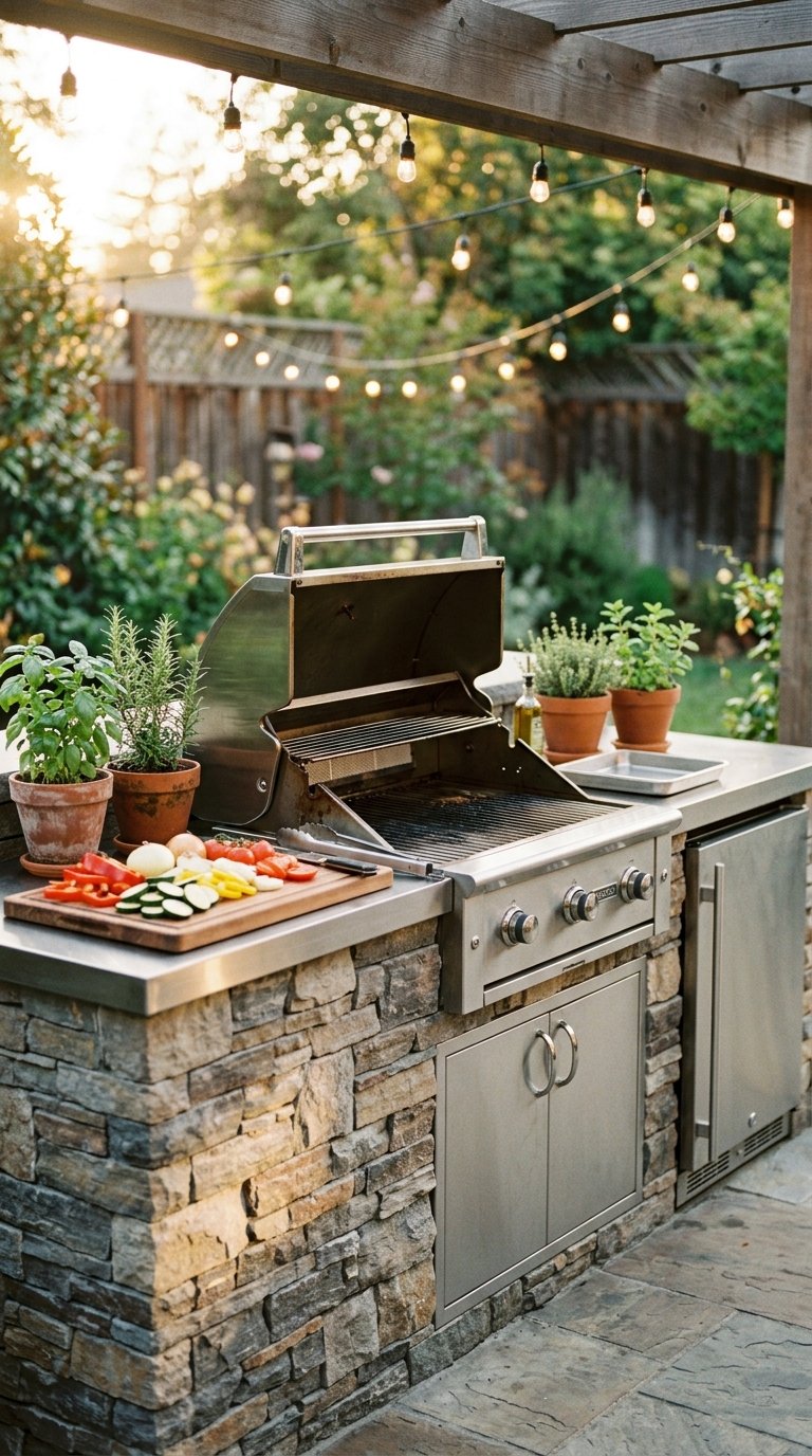 Build an Outdoor Kitchen With a Built-In Grill