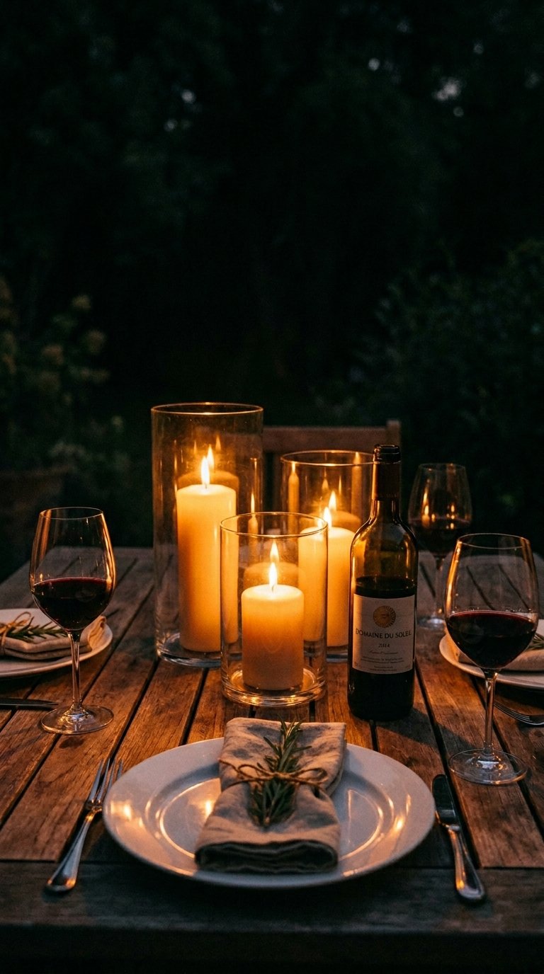 Candle Lanterns for an Intimate Dinner Setting