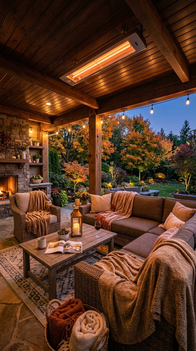 Ceiling-Mounted Outdoor Heater for Year-Round