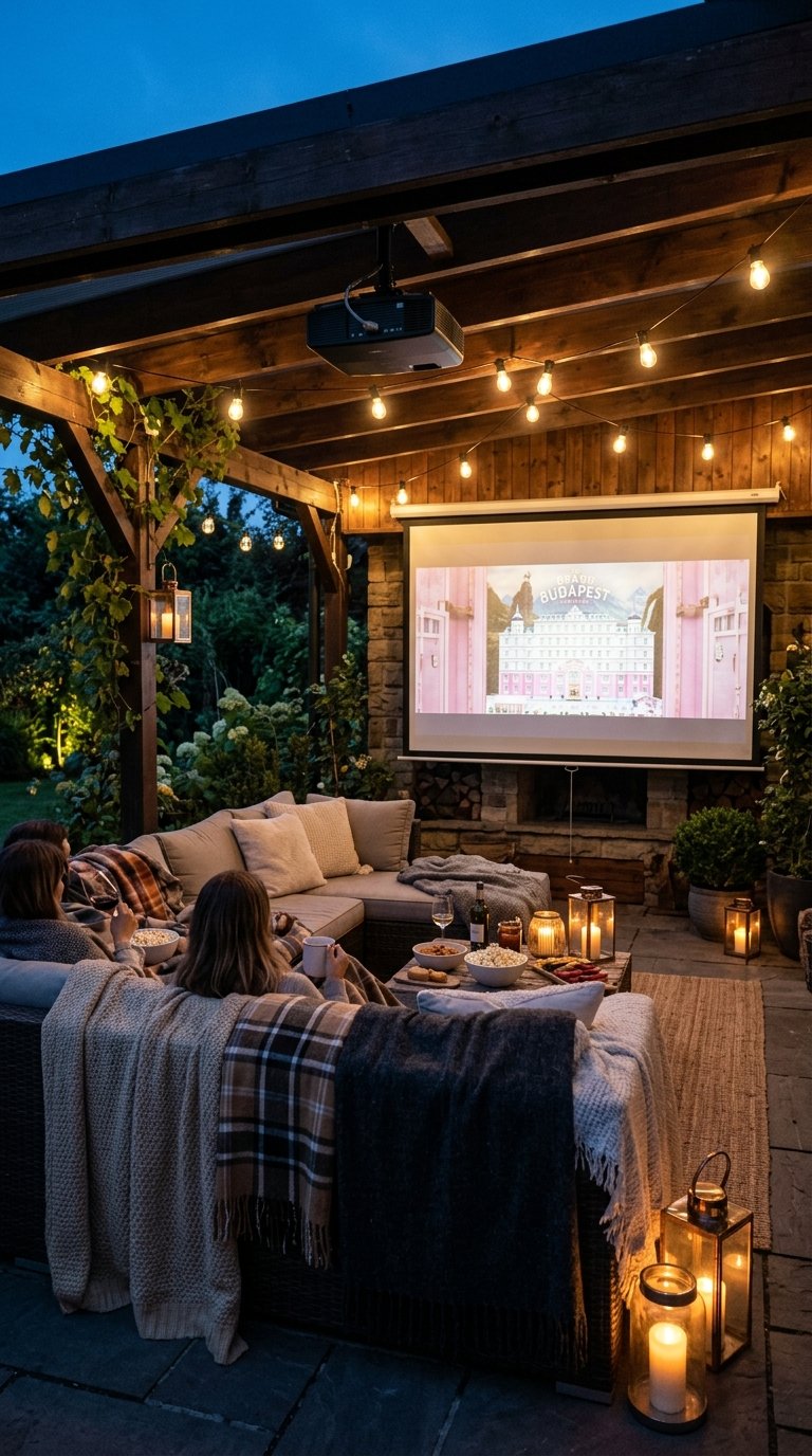 Ceiling-Mounted Outdoor Projector for Movie Nights