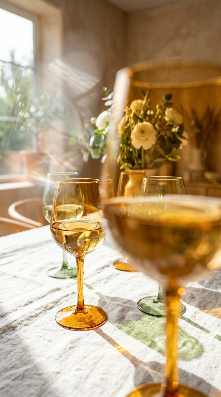 Choose Glassware With Colored Stems or Tinted Bowls