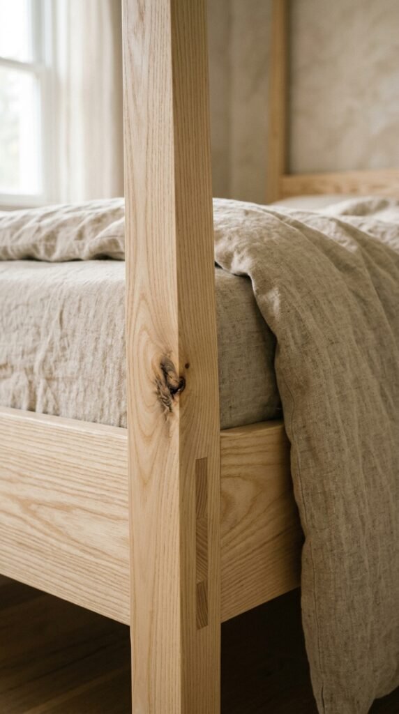 Choose a Bed Frame in Unfinished or Lightly Oiled Wood