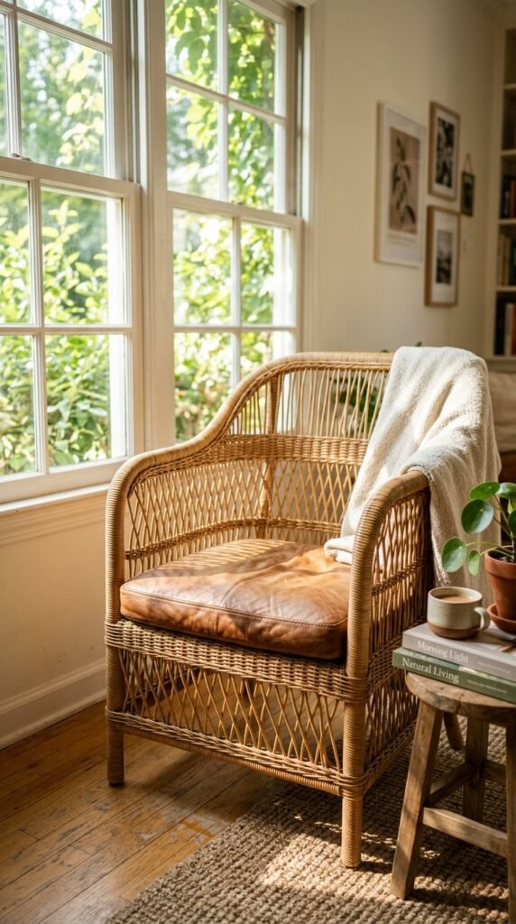 Choose a Woven Leather or Rattan Accent Chair