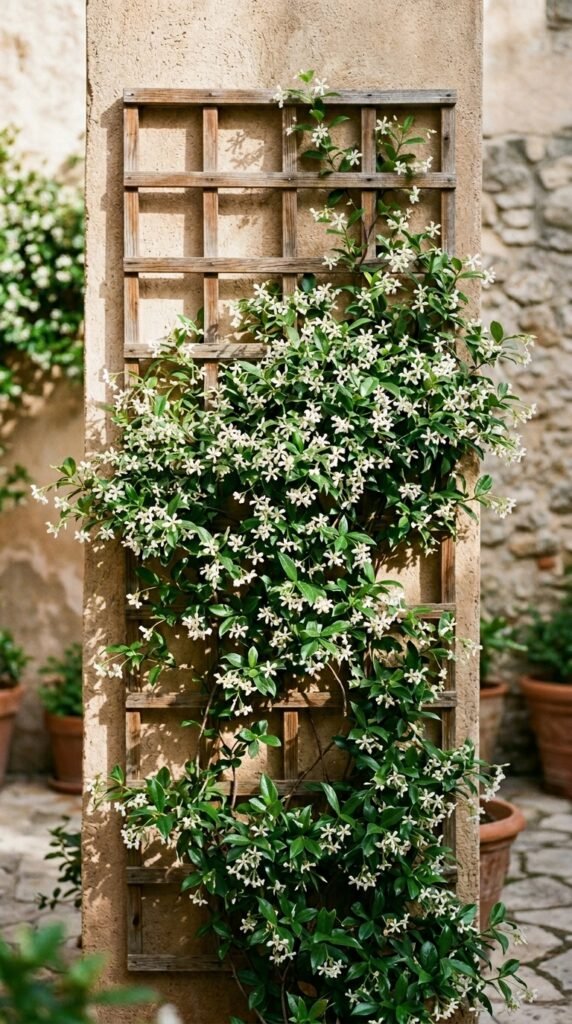 Climbing Plants on a Trellis