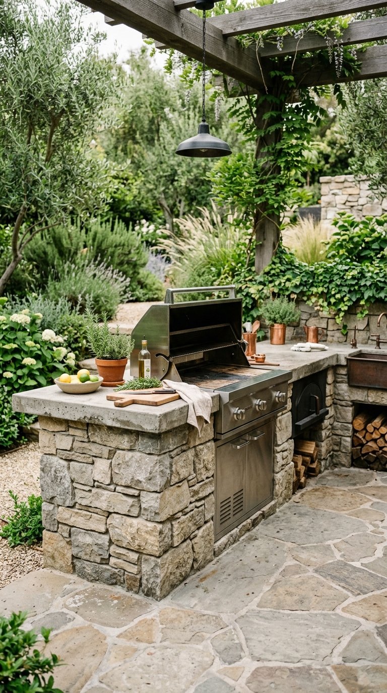 Concrete Outdoor Kitchen Surround