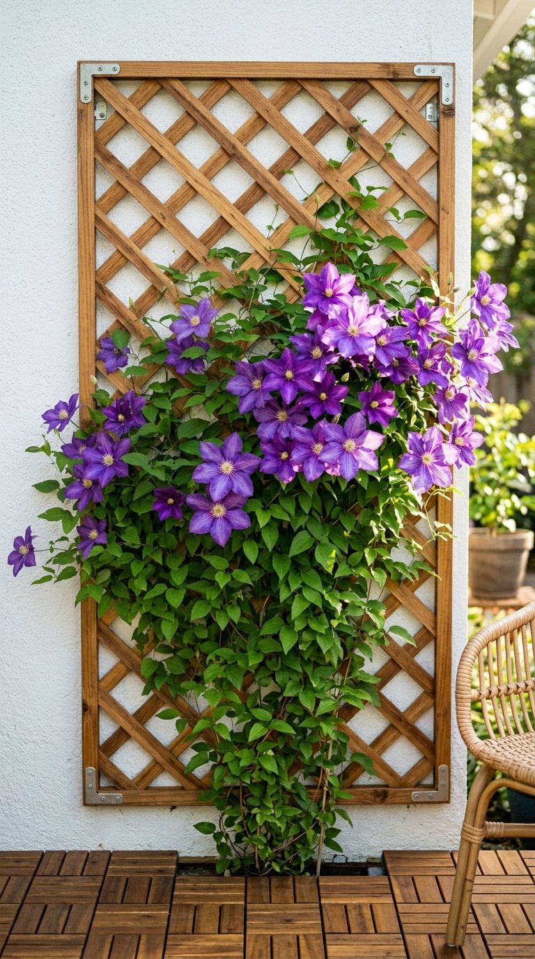 Create Vertical Interest With a Wall-Mounted Trellis