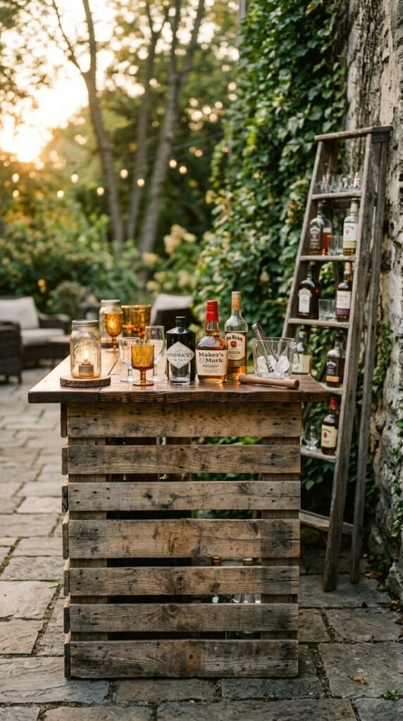 a Rustic Outdoor Bar From Reclaimed Materials